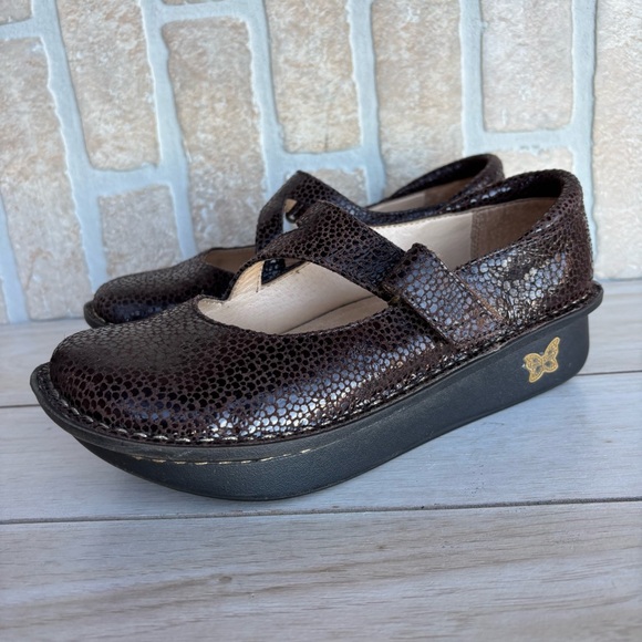 Alegria Day-562 Brown Leather Mary Jane Comfort Adjustable Shoe Size 36 (6-7) - Picture 2 of 11